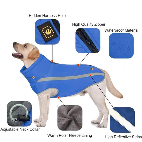 🌟NWOT! FEimax Blue Dog Coat! - Picture 7 of 11